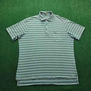 Sid Mashburn Polo Shirt Mens XL Green Striped Pocket Golf Athleisure Preppy
